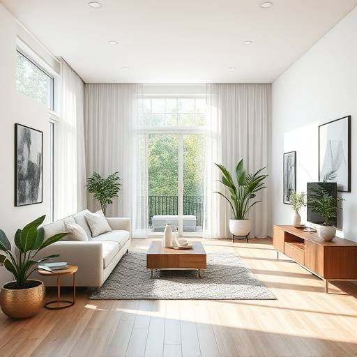 Fotografia de um interior moderno de uma casa com luz natural.